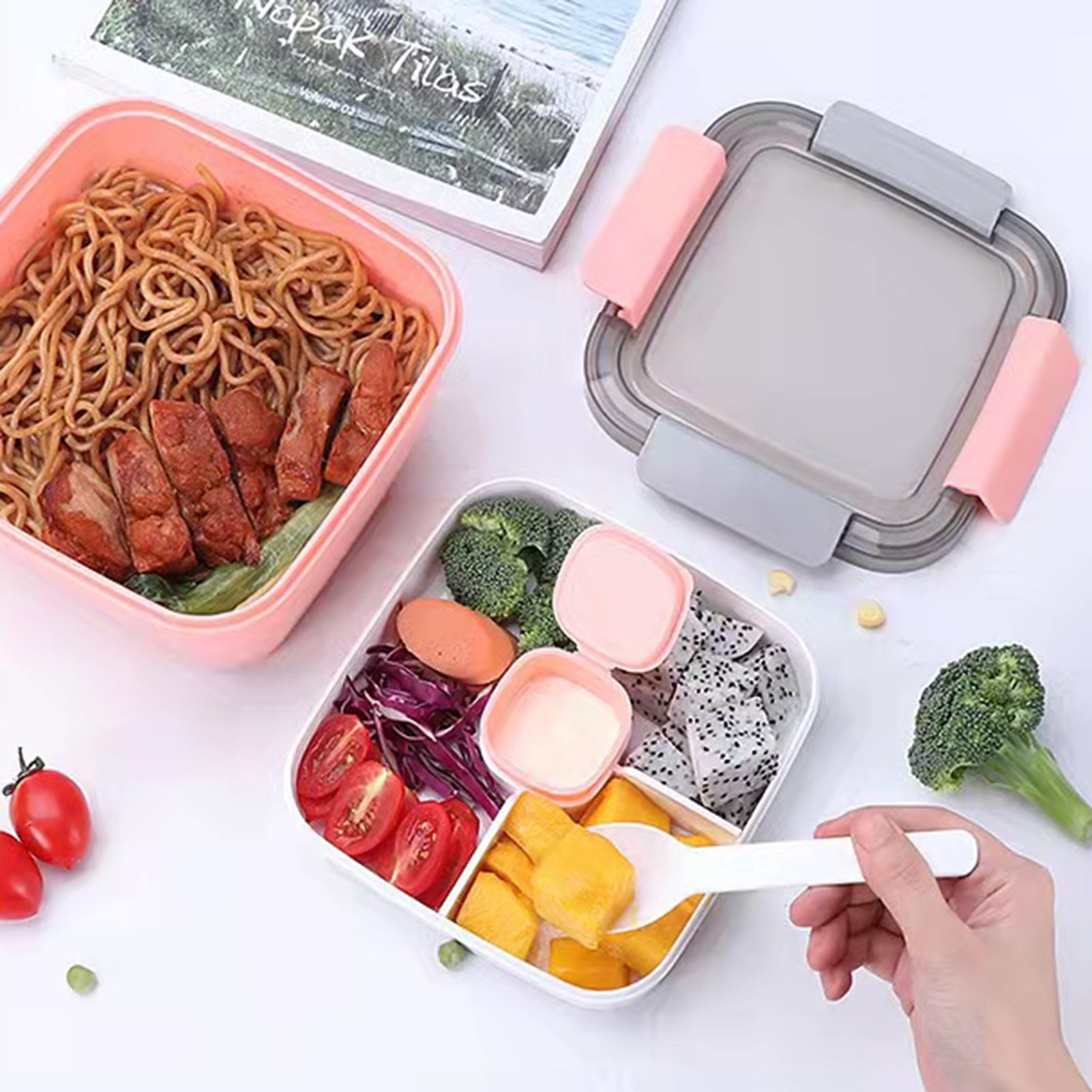 Plastic Lunch Container Durable High Temperature Resistant Lunch Box for Home Kitchen Dining Room, Size: 21.5