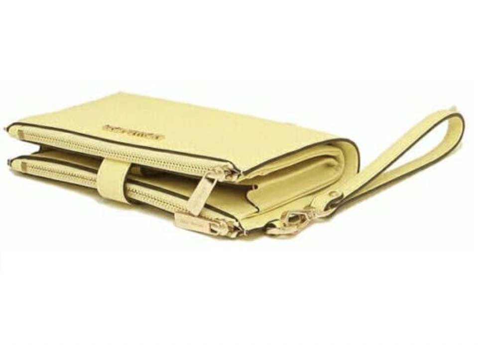 Michael Kors Jet Set Travel Double Zip Phone Wristlet Saffiano Leather Buttercup Yellow - image 4 of 6