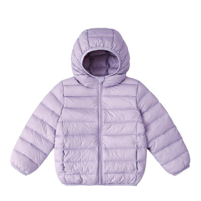 Tranfacy Kids Packable Hooded Puffer Jacket for 2-14 Years Lightweight Zipper Pocket with Storage Bag