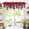 thumbnail image 3 of Christmas Valances for Windows Snowman Checked Xmas Tree Snowflake Red Rod Pocket Curtain Valance Window Treatment Short Curtains for Kitchen Living Room, 42"x12", 3 of 5