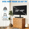 thumbnail image 4 of RTVR Swivel Table Top TV Stand with 40° Rotation & Tempered Glass Base for 23-43" Flat Screen TVs, 4-Level Height Adjustable with Non-Slip Feet, 66lbs Capacity, 4 of 7