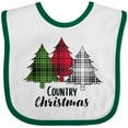 thumbnail image 3 of Inktastic Country Christmas Plaid Trees Boys or Girls Baby Bib, 3 of 4