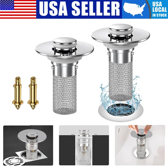 Bathroom Sink Stopper Strainer Pop-Up Bathtubs Drain Filter Hair Catcher Plug