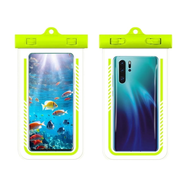 Pisexur - Funda transparente grande para teléfono móvil, ideal para buceo, natación y buceo, resistente a 30 metros de agua, IPX8, apta para teléfonos de menos de 7 pulgadas, 2 unidades, organizador
