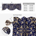 thumbnail image 5 of Abstract Blue Gold Tie Up Valance Curtains for Windows, Kitchen Curtains Window Shades, Luxurious Traditional Flower Leaf Light Filtering Roman Curtain Valances for Bedroom/Bathroom/Cafe 42"x12", 5 of 9