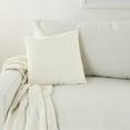 thumbnail image 4 of Nourison Life Styles Solid Velvet Ivory Decorative Throw Pillow , 16"X16", 4 of 5