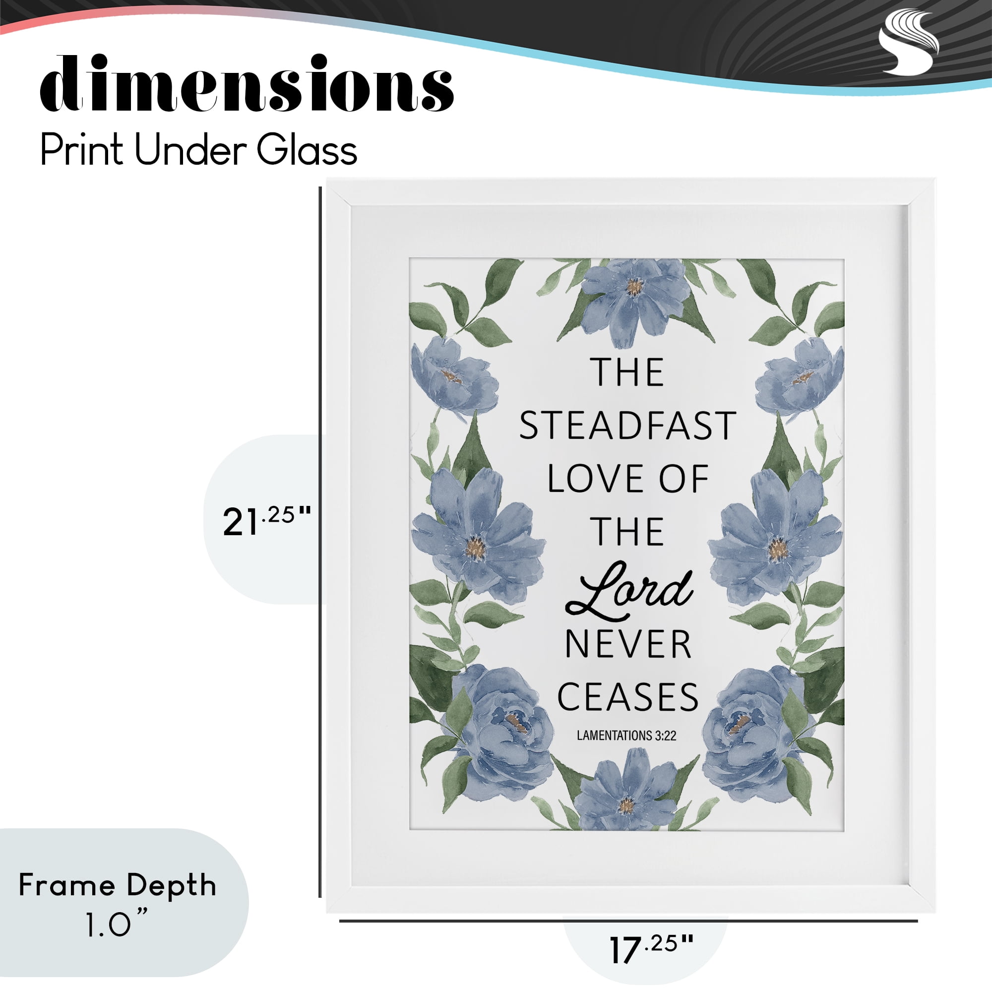 Stupell Industries Steadfast Love Of The Lord White Framed Print Under Glass, design by Lucille Price