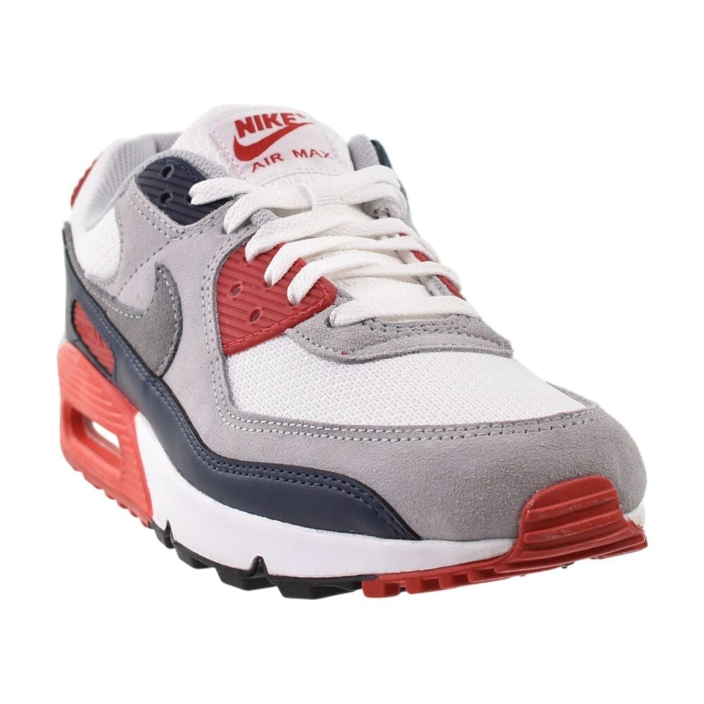 Men's Nike Air Max 90 White/Cool Grey-University Red (DM0029 117) - 11.5
