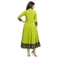 thumbnail image 2 of Yash Gallery Women's Cotton Slub Embroidered Angrakha Kurta (Green), 2 of 5