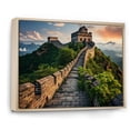thumbnail image 2 of Designart "Sunset Glow over the Great Wall of China" Landscapes Framed Wall Art - Traditional Green China Bedroom Framed Canvas Wall Art, 2 of 6