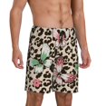 thumbnail image 2 of Fuzoiu Leopard Dots Print Pajama Shorts for Men, Men's Pajama Bottoms,Mens Lounge Sleepwear,Pajama Pants with Pocket-3X-Large, 2 of 6