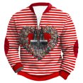 thumbnail image 1 of Camisa de Manga Larga de Poliéster Hombres Camuflaje Imprimir Media Cremallera Pullover de Cuello Redondo Casual Top Al Aire Libre Desgaste Diario Estilo Militar, 1 of 3