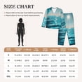 thumbnail image 4 of Fotbe Turquoise Ocean Reflection Conjunto de Pijama de Manga Larga para Mujer con Estampado, Ropa de Dormir de 2 Piezas, Conjunto de Casa Suave y Cómodo con Bolsillos-Medium, 4 of 7