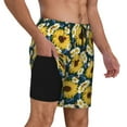 thumbnail image 2 of Naloa Insects Of Flowers Print Men Swim Trunks with Compression Liner ,Board Shorts,Men's Swim Shorts with Drawstring and Elastic Waistband-Small, 2 of 6