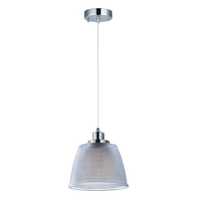 Pendentif Rétro à 1 Lumière et 44; Nickel Poli