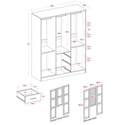 100% Solid Wood Cosmo 3-Door Wardrobe
