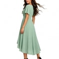 thumbnail image 4 of Plus Size Wedding Guest Dress for Women Formal Wedding Bridesmaid Maxi Party Ball Prom Gown Cocktail Dress, 4 of 6