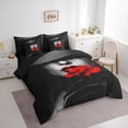 thumbnail image 3 of Homewish Teens Female Red Floral Rose Twin Bedding Sets 7-Piece,Romantic Lover Couple Bedding Comforter Set Microfiber,Happy Valentine's Day Breathable Sheet Sets,Ultra Soft Home Decor,Reversible, 3 of 8