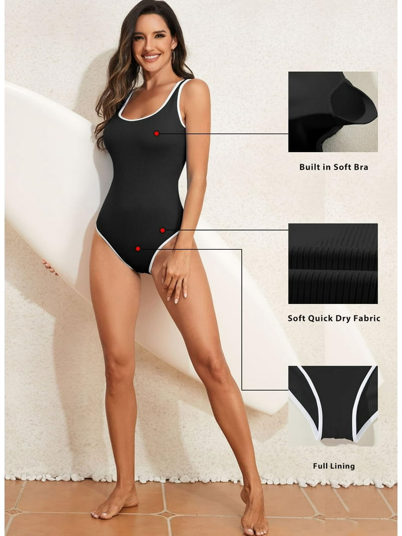 AONTUS Women's Plus Size One Piece Swimsuit - Tummy Control, Polka Dot Print, Sizes 24-26