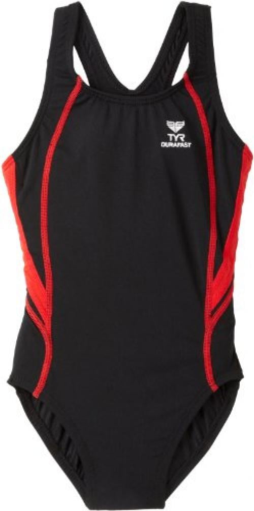 TYR Sport Women's Alliance Durafast Splice Maxback Swim Suit (Black/Red
