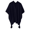 thumbnail image 7 of Fgnfyis Shawl Wraps for Women Winter Knitted Cardigan Casual Poncho Cape Open Front Sweater with Tassels Black, 7 of 7
