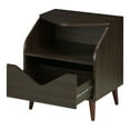 thumbnail image 3 of Furniture of America Barr 1-Drawer and 1-Shelf Wood Teen Nightstand with Angled Legs, Wenge, 3 of 7