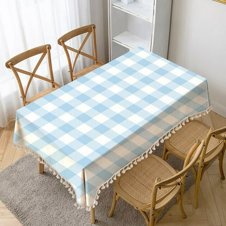 

UMMH Grid Printing Table Cloth Tassel Waterproof Tablecloth Thick Rectangular Manteles Mesa Nappe Wedding Decorate Table Cover