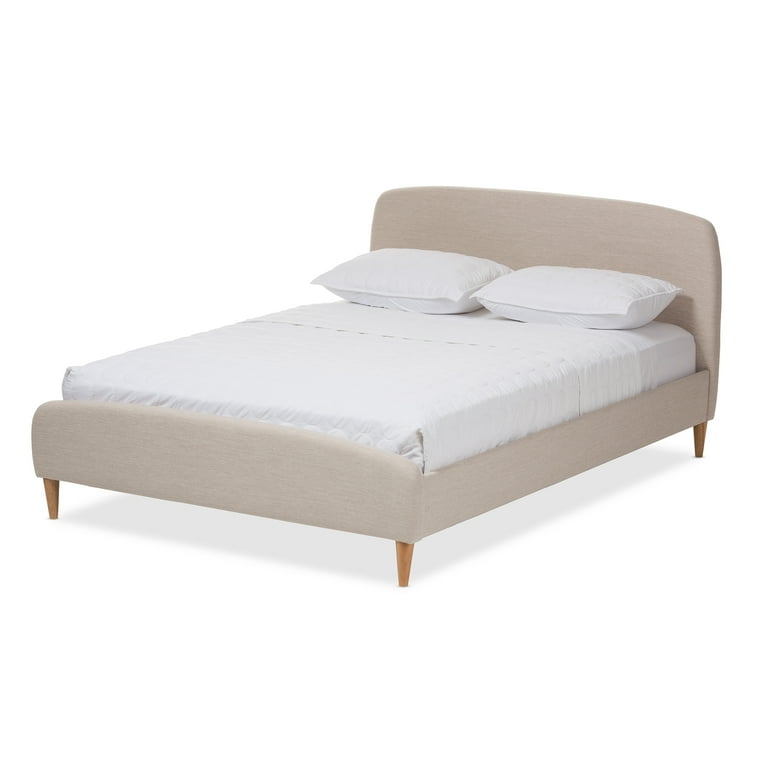 Baxton Studio Mia Mid-Century Light Beige Fabric Upholstered King Size Platform Bed Baxton Studio Mia Mid-Century Light Beige Fabric Upholstered King Size Platform Bed