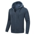 thumbnail image 4 of Pdbokew Hoodies for Men Heavyweight Fleece Sweatshirt - Full Zip Up Fleece Jacket GreyBlue XL, 4 of 7