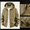 thumbnail image 6 of LYSMORA Mens Hooded Softshell Jacket Cargo Sleeve Pocket Zipper Side Pockets Elastic Cuff Windproof Daily Outdoor Coat, 6 of 8