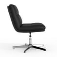 thumbnail image 6 of Emma + Oliver Wide Mid-Back Armless Stationary Swivel Office Chair with Black Padded Faux Leather Back/Seat, Adjustable Height, and Sturdy Chrome Frame, 6 of 11