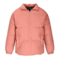 thumbnail image 3 of Herrnalise Men Casual Solid Stand Collar Zipper Windproof Keep Warm Long Sleeve Jacket Coats Hot Pink, 3 of 6