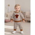 thumbnail image 3 of BemeyourBBs Boy Thanksgiving Sets Long Sleeve Turkey Embroidery Striped Tops Pants, 3 of 9