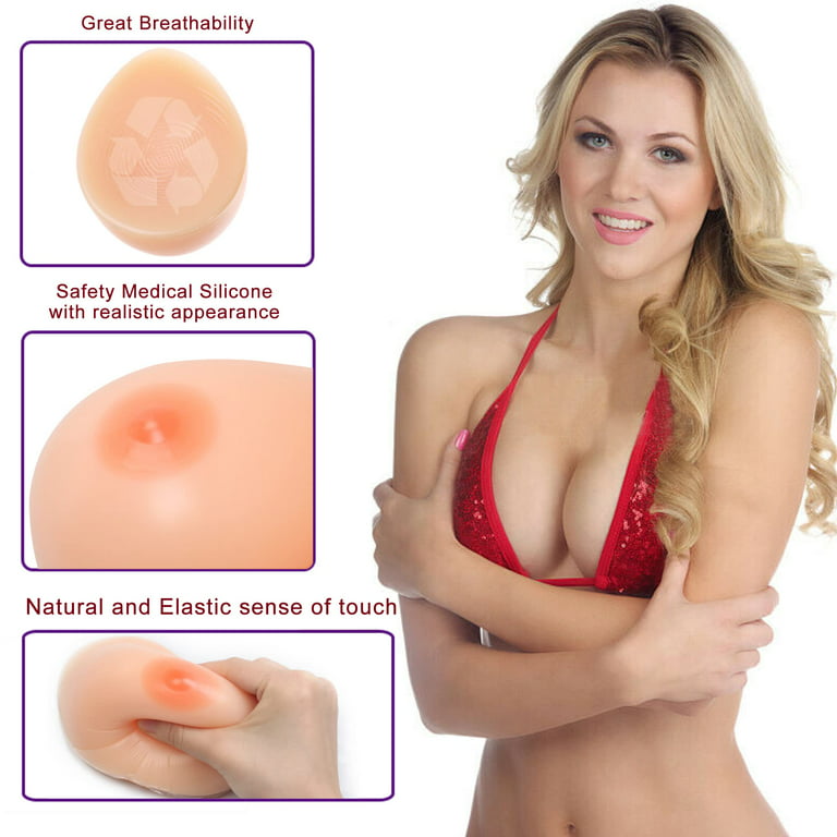 Touch Soft Fake Boobs Prosthesis Bounce 3D Breast Enhancer Silicone Breast  Forms for Crossdressers (Skin Color B Cup 600g)