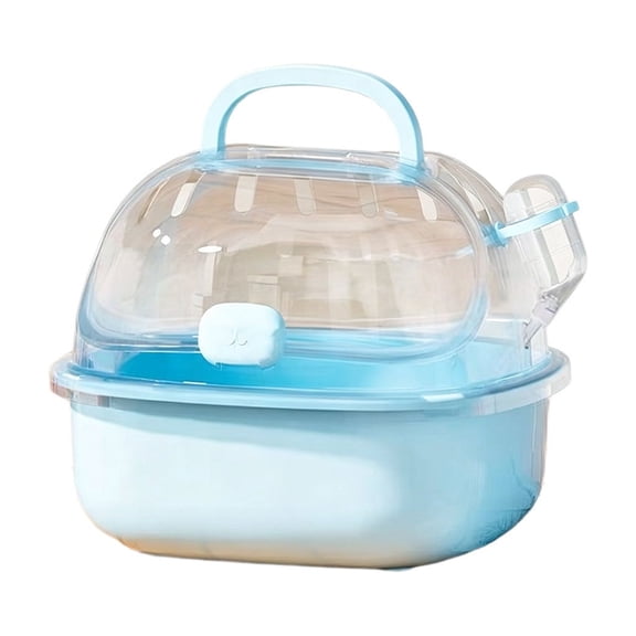 Portable Hamster Cage Bird Carrier Small Animals Travel Backpack With Water Bottle Acrylic Transparent Small Pet Carrier Lightweight Escape Proof Pet Box
