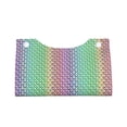 thumbnail image 4 of Lsque Rainbow Peacock Feathers Printed Long Tissue Box Cover Holder, Facial Paper Organizer Dispenser,Triangle with Bottom Belt, PVC Leather Decorative Organizer, 4 of 9