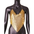 thumbnail image 6 of HXWCHs Women's Elegant Nightclub Party Performance Backless Sleeveless ofp S Gold, 6 of 7