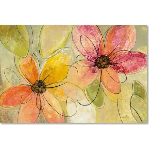 Trademark Fine Art "Neon Floral v2" Canvas Art by Silvia Vassileva