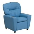 thumbnail image 1 of Contemporary Light Blue Vinyl Kids Recliner with Cup Holder, 1 of 9