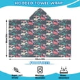 thumbnail image 2 of DarkGreen Dinosaurs Pattern Hooded Bath Towel，60"x35" for Ages 3 To 12 Kids, Quick Dry Lightweight Soft Microfiber Hood Beach Towel Cover Up for Kids, 2 of 7