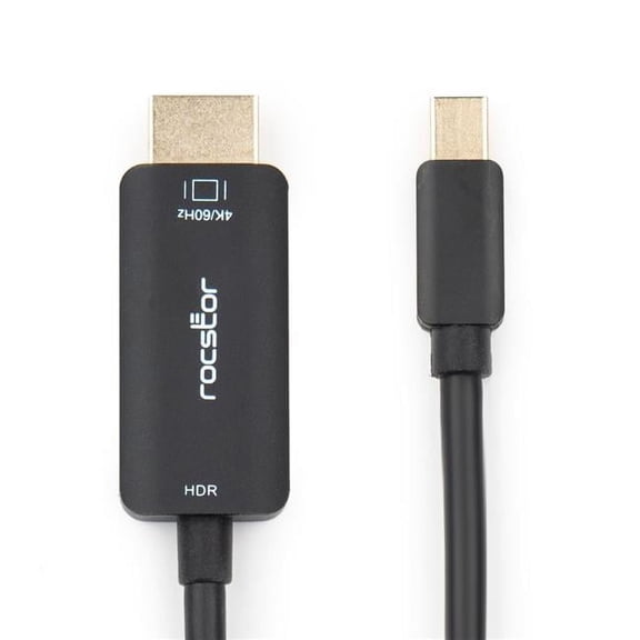 Rocstor 6 ft. 60 Hz Mini Display Port to HDMI Cable, Black, White