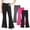 Dark Gray B, variant on Leggings for Girls 3PC Big Kids Solid Color Stretch Comfortable Cotton Flared Ruffle Hem Base Layer Long Trousers for 3-14 Years