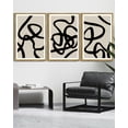 thumbnail image 2 of SHENIFY large 24x36in3pcs Natural Framed Black Lines Abstract Wall Art Ink Wash Minimalist Canvas Painting Artwork, 2 of 6