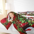 thumbnail image 4 of Feelyou Christmas Cart Kitten Full Size Comforter Sets, Winter Poinsettia Floral Bedding Comforter Set, Kawaii Animal Reversible Bedding Sets, Luxury Bedroom Decor, 3 Pieces, 4 of 8
