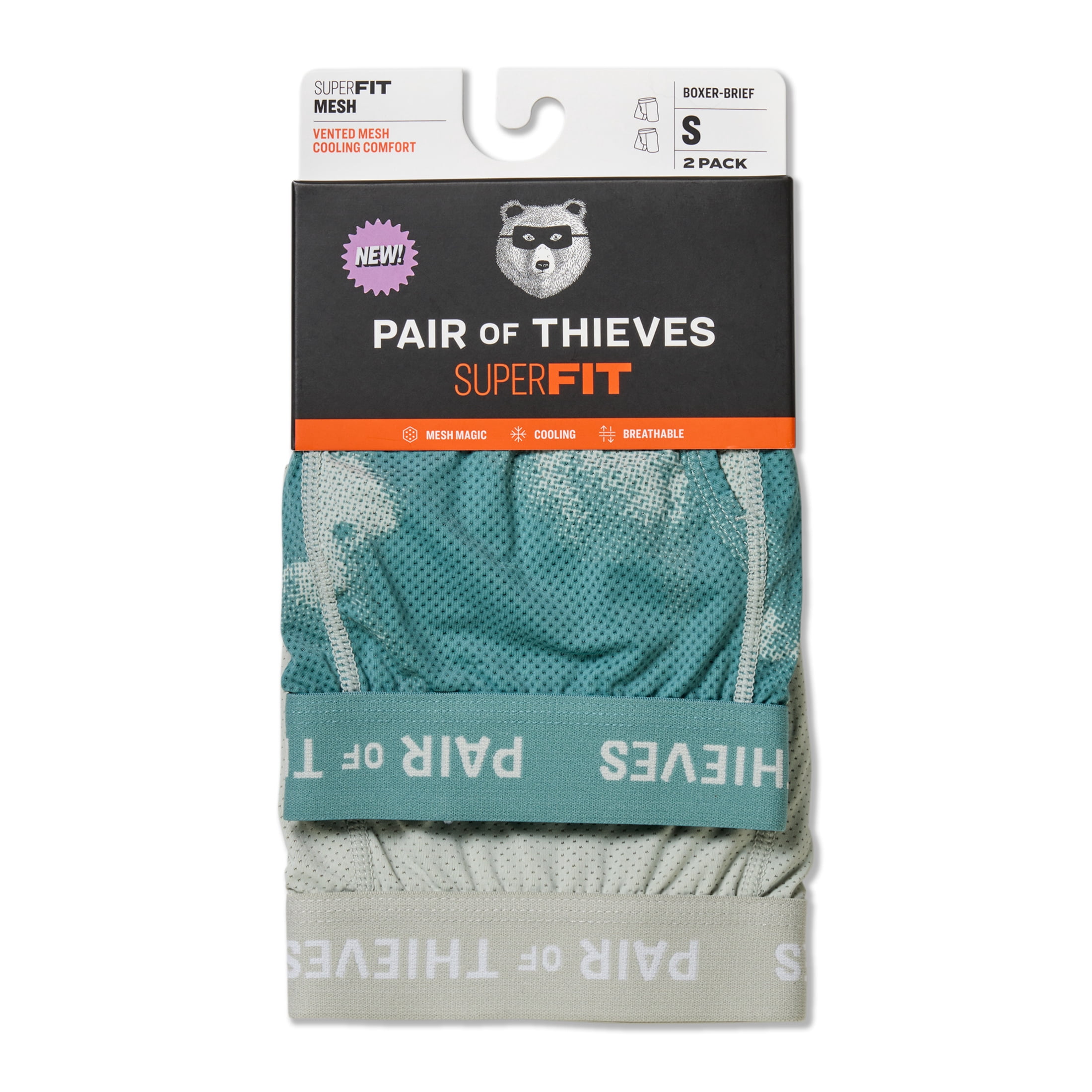 SuperFit Mesh Boxer Brief Sea Foam 2pk L
