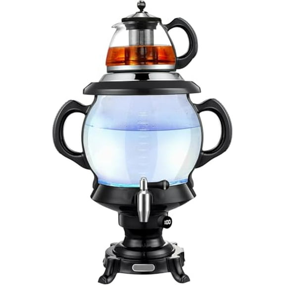 Electric 5.5L Digital Samovar Tea Maker w/ Glass Teapot 110V 1100W Black