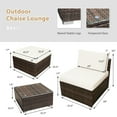 thumbnail image 2 of Patiojoy 5-Piece Outdoor Rattan Wicker Sofa Set Lounge Chair with White Cushions, 2 of 9