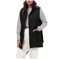 thumbnail image 2 of qolati Womens Long Puffer Vest Quilted Sleeveless Zip Up Down Jacket Fall Winter Warm Lightweight Open Front Coat Outerwear with Pockets, 2 of 5