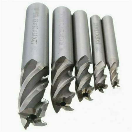 

RANMEI 5x Carbide 4 -Flutes CNC \HSS End Milling Cutter Slot Drill Bit Set 4/6/8/10/12m