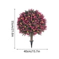 thumbnail image 2 of Outdoor Artificial Boxwood Topiary with Lights - 22" UV Resistant Rose & Greenery Shrubs with Ground Spike for Porch, Garden & Patio Decor, 2 of 8